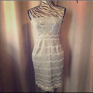Grey J. Crew strapless dress
